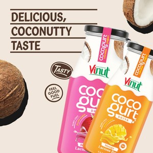 Yaourt à la noix de coco avec banane 280ml boisson au yaourt VINUT 24 bouteilles par carton bouteille PET sans sucre ajouté OEM sans OGM marque privée - Product Image 4