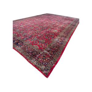 Aalam Hand Knotted <b>Wool</b> Rugs <b>Red</b> & Orange Floral & Abstract Pattern 9x12 Rectangle for Home Entryway & Living Room Pae-5903 - Product Image 2