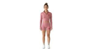 Conjunto Deportivo de Yoga para Mujer, Chaqueta y Pantalones Cortos, Ropa Deportiva con Logotipo Personalizado, Corte Ajustado, Cierre Completo, Colección 2026 - Product Image 5