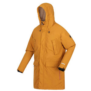 Chaqueta Parka Profesional de Diseño OEM para Hombre, Color Mostaza, Acolchada, con Cremallera hasta la Rodilla, Impermeable y Transpirable, en Venta al por Mayor - Product Image 5
