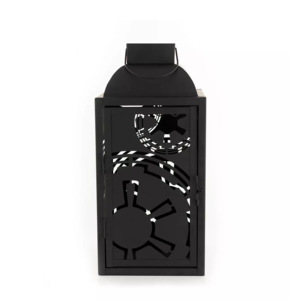 Nordic Christmas Style Custom <b>Black</b> Metal Cutout Table Top Lantern European Decorative <b>Candle</b> <b>Holder</b> and Jar for Home Use - Product Image 5