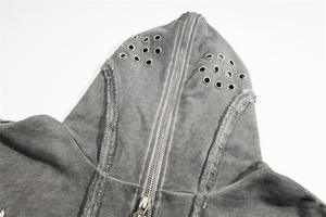 เสื้อฮู้ดดี้สไตล์ฮิปฮอปสตรีท  แบบซิปเต็มตัว  ดีไซน์เฉพาะตัว  ทรงหลวม  สำหรับผู้ชายและผู้หญิง - Product Image 5