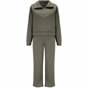 Survêtement décontracté 2 pièces pour femmes avec logo personnalisé, 100% coton molletonné respirant, vêtements de sport pour femmes - Product Image 6