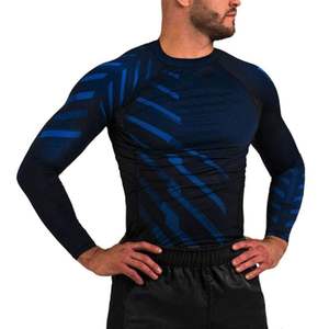 Vente en gros de chemises de gymnastique par compression avec logo personnalisé à manches longues Rash Guard sublimé pour hommes Rash Guard - Product Image 1
