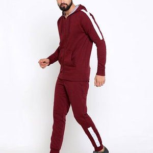 Chándal de hombre de color único de talla regular, chándal ajustado de algodón de gran oferta, conjunto de chándal para hombre - Product Image 1