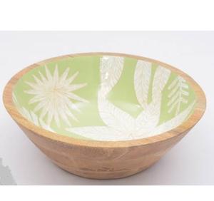 Bol en bois pour salade de fruits au design exclusif, casseroles, finition émaillée brillante, bol de service pour la décoration de la table, bol en bois - Product Image 1