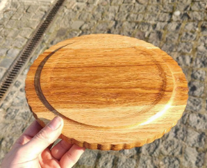 จานไม้อะคาเซียทรงกลมทำจากไม้มะม่วงเป็นมิตรต่อสิ่งแวดล้อมสำหรับใช้ในบ้านของหวานผลไม้สำหรับเสิร์ฟ - Product Image 3