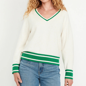 Pulls en tricot personnalisés pour femmes avec logo, col en V, style preppy, OEM, pour marques <span class=keywords><strong>de</strong></span> mode, tennis et <span class=keywords><strong>cricket</strong></span>. - Product Image 2