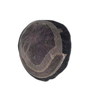 วิกผมผู้ชายแบบผูกเชือกด้านหน้า ทำจากผมแท้ชนิดอินเดียเรมี่ ยี่ห้อ Taz Hair จากบังกลาเทศ แบบลอนลึก  แบบเส้นเดียว  ผสมผมสีเทา 50% - Product Image 1