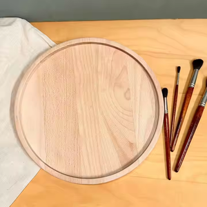 Crescent Crafts Plaque en bois ronde en bois naturel polyvalente Assiette décorative élégante et de service sûre pour la fête par Crescent Crafts - Product Image 2