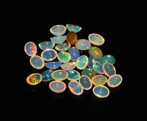 Natural Ethiopian Opal Loose Cabochon Gemstones 5x7mm Oval Cut Shape 32pcs Lot - Product Image 2