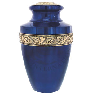 Best Quality 10 Inch Brass Adult Cremation Urn Beautiful Pewter Black Strip Silver Finish for Human Ashes Wedding Occasions - Product Image 3