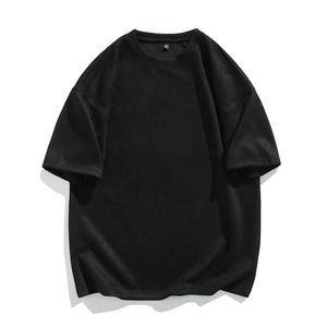 Camiseta de hombre de ajuste Regular de peso pesado de algodón de punto liso con logotipo personalizado OEM de alta calidad - Product Image 4