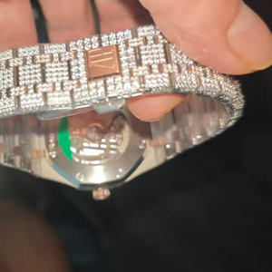 King Elite <b>Men's</b> Moissanite Diamond Luxury Watch Quartz Hip Hop Timepiece Alloy Case Glass Dial 5mm Thickness - Product Image 6