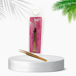 Pinces à épiler en acier inoxydable 3PRO avec pointes inclinées et pointes en fibre pour les extensions de cils Outils TS-17-4 - Product Image 1