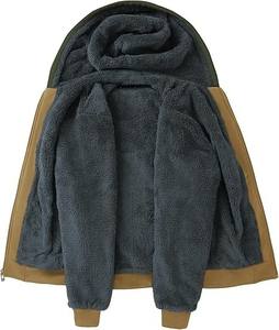 Sweat à capuche thermique pour hommes de haute qualité 600 Gsm Heavyweight Impression personnalisée Broderie Sherpa Fourrure Sweat Hiver Chaud Zip-Up Français - Product Image 2