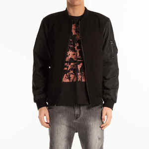 Veste bomber pour homme grande taille de marque en gros, décontractée, unie, légère, coupe-vent, veste bomber pour homme - Product Image 1