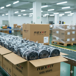 Bandes de genou pour la musculation REXFIT SPORTS, bandes de compression élastiques pour le soutien du genou, pour la musculation en salle de sport - Product Image 6