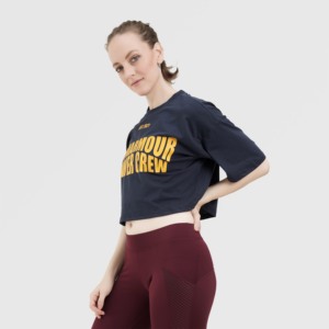 T-shirt Oversize Ease Motion Bleu Marine en Jersey 100% Coton - Product Image 3