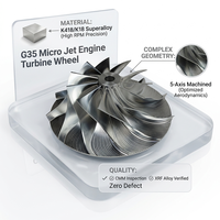 Turbine de moteur à réaction personnalisée OEM G35 RC, micro-rotor K18 K418, alliage à base de nickel, superalliage