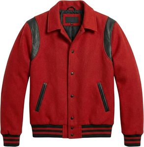 Embroidery Custom Letter <b>Patches</b> Stand Collar Front Logo Cuffs and Contemporary Streetwear Fit Cotton/Wool Winter <b>Jacket</b> - Product Image 1
