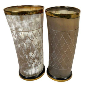 Customised Logo Short Drinking Horn <b>Glass</b> Cup Handmade Viking Indian Horn Cup for Parties Decorative Agate by luxury crafts - Product Image 3