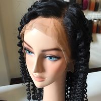 Cierre de encaje Kim K Water Curly Jet Black Color peluca para mujeres negras hecha por extensiones de cabello virgen vietnamita