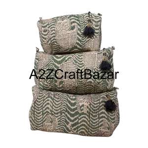 Eco-Friendly 100 % Cotton Fashion Zipper Bag Custom Logo Wholesale items Awesome Cosmetic Bags Organic Cosmetic Makeup Pouches - Product Image 1