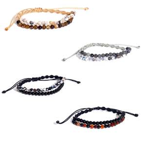 Nays แฮนด์เมดสร้อยข้อมือสีเทากับจักรวาลลูกปัดอาเกตสีดำและผสมเครื่องประดับแฟชั่นหรูหราของขวัญสำหรับผู้หญิงและผู้ชาย - Product Image 4