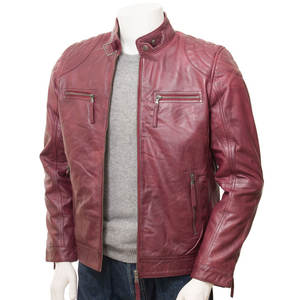 Veste d'hiver en cuir de vachette pour hommes, style street, col montant, vêtements personnalisés de haute qualité fabriqués à la main, bonne vente - Product Image 1