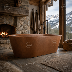 Vente en gros Divris DRC-7301 Baignoire autoportante en cuivre, ovale, faite à la main, de luxe, pour immersion profonde, finition personnalisée, moderne, antimicrobienne - Product Image 4