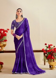 Dernière collection Georgette avec broderie Saree Femme Fabricant de mode de Surat au taux le plus bas - Product Image 6