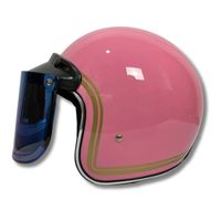 Nouveau casque de moto de haute qualité CRX Bogo-X rose brillant élégant rétro visage ouvert ABS certifié SNI avec doublure en mousse pour adultes