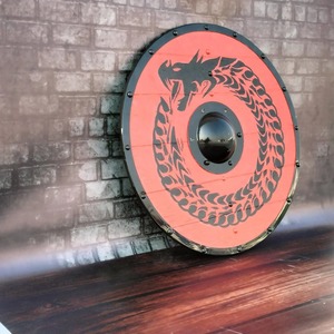 Bouclier de dragon rond médiéval personnalisé, authentique bouclier en bois viking pour les batailles par fabricant de couteaux - Product Image 5