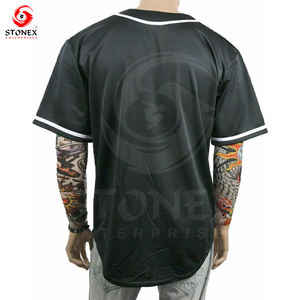 เสื้อเบสบอลผ้าเจอร์ซีย์แห้งเร็วใหม่ล่าสุดผ้าเจอร์ซีย์สั่งทำโลโก้ได้สำหรับผู้ชาย - Product Image 4