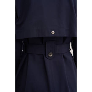Gabardina Azul Marino de Corte Holgado para Otoño - Product Image 3
