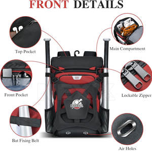 Sacs de baseball de couleur unie de haute qualité Nouveau style Sacs de baseball Accessoires de sport Sacs de baseball - Product Image 2