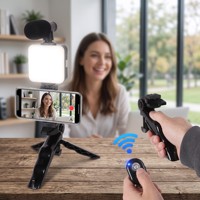 Kit de réalisation vidéo professionnel AY-49H avec trépied pieuvre, microphone, lumière d'appoint LED, ensemble Vlog pour téléphone, appareil photo, YouTube, TikTok Live