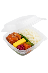 Contenedor para llevar de 9x9 PP resistente y apto para microondas para Fideos, pizza, hamburguesas, patatas fritas - Product Image 3