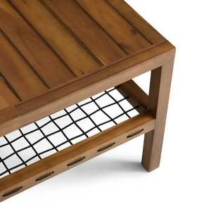Mesa de centro hecha de marco de madera de teca maciza con cuerda tejida y material de alta calidad para uso en interiores y exteriores - Product Image 5