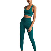 Vêtements de fitness pour femmes Nouveau style Ensembles de yoga à motif uni Taille personnalisée Équipement d'entraînement décontracté Respirant Spandex/Polyester