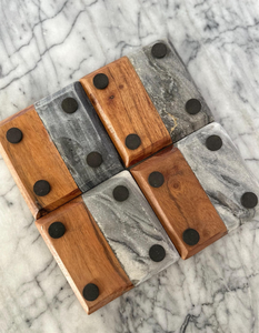 Juego de Posavasos Cuadrados Modernos de Mármol Ecológicos Hechos a Mano de Alta Calidad para Uso en el Hogar, Hoteles y Restaurantes, Color Personalizado - Product Image 4