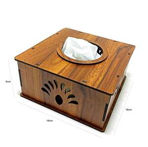 Décoration Noir Carré Boîte À Mouchoirs Porte-Serviettes En Bois Serviette En Tissu Porte-Papier Stand pour La Maison Cuisine À Manger - Product Image 5