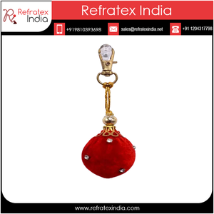 พู่ปอมปอมสีแดง,ทำด้วยมือแบบใหม่ปี2022สำหรับตกแต่งในอินเดีย - Product Image 2