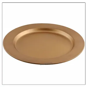 Eco-Friendly Versatile Stainless Steel Round Charger <b>Plate</b> 33cm Powder Coated Color <b>Enamel</b> Classic Home Hotel Party Food Serving - Product Image 1