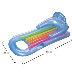 INTEX 160x85cm gonfiabile blu/bianco PVC piscina lettino con portabevande schienale braccioli sedile lettino galleggiante - Product Image 2