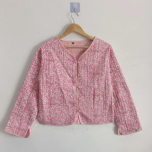 Recién llegado, chaqueta acolchada hecha a mano Reversible de algodón puro, ropa de invierno de algodón, chaqueta Unisex para mujer - Product Image 1