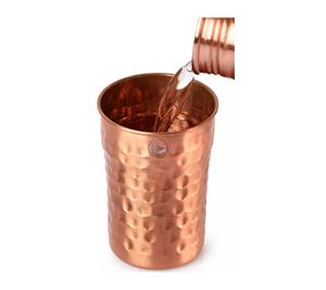 Gobelet en cuivre de santé ayurvédique de 200ml pour l'eau potable 10cms brillant polonais pour les fêtes - Product Image 3