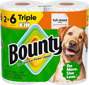 Bounty Full Sheet <b>Paper</b> Towels, White, 2 Triple Rolls = 6 Regular Rolls - Product Image 2