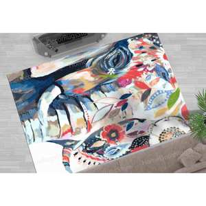 Elephant <b>Painting</b> Printed Rug - Nursery Rug, Animal Rug, Gift For The Home,Luxury Velvet Rug - Product Image 4